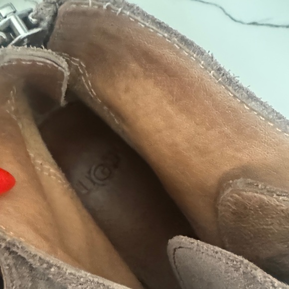 UGG Brown Suede Ankle Boots with Tassels - Picture 4 of 5